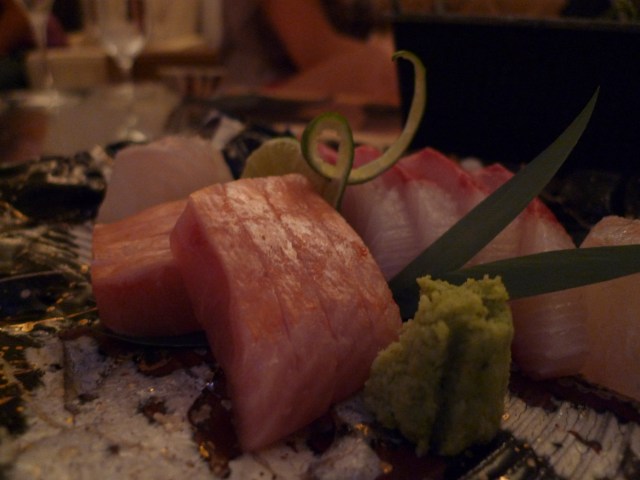 sashimi: red eye snapper, amberjack, sea brim