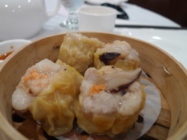 siu mai: steamed pork, shrimp, mushroom dumpling