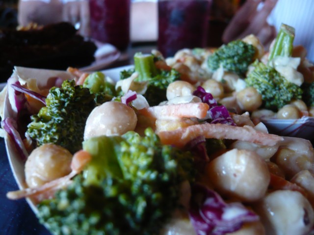 vegetable of the day: broccoli, chickpeas with feta dressing