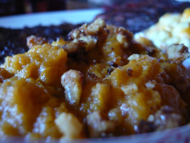 Roasted Whipped Sweet Potatoes w/Spicy Nut Topping