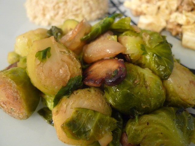 brussel sprouts with mushrooms