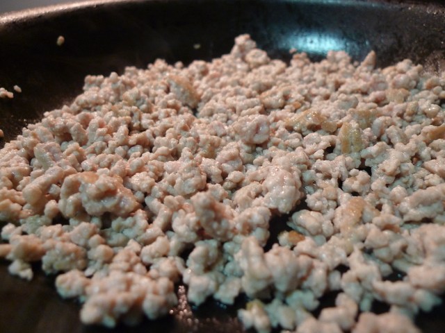 brown the ground pork