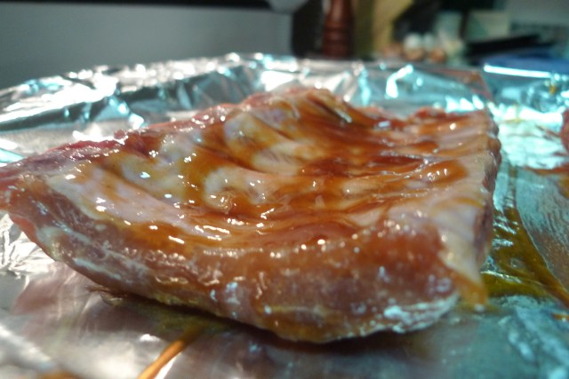 lay the ribs upside down first to cook