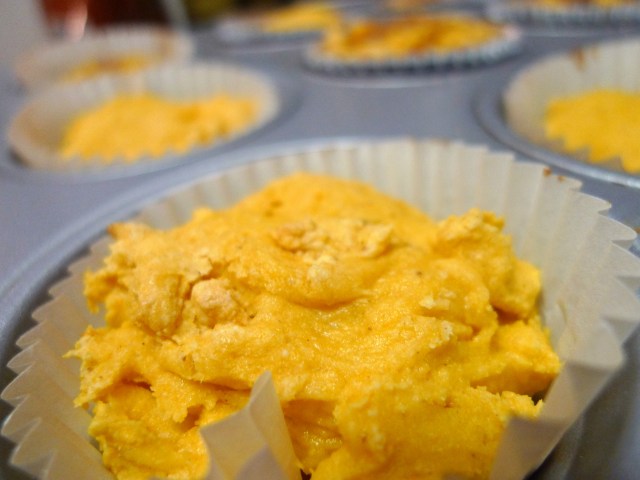 spoon the batter into each paper liner