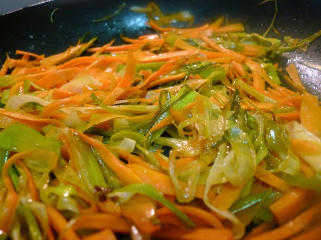 stir in the matchstick carrots