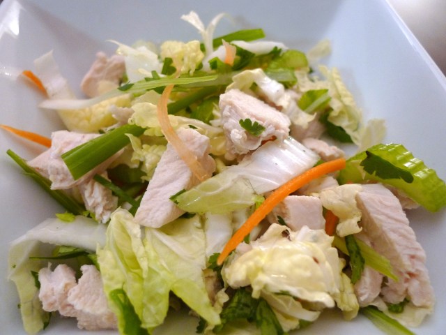 toss chicken with the reserved vegetables