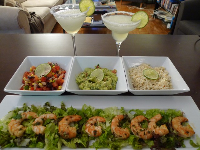 our shrimp taco station