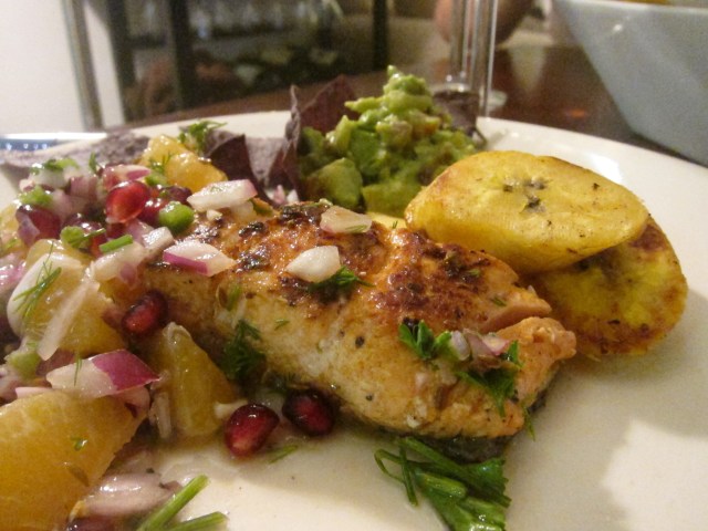 serve with fried plantains and guacamole