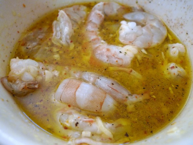 mix shrimp well with the marinade