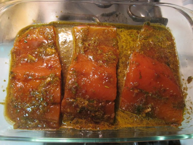 salmon marinading