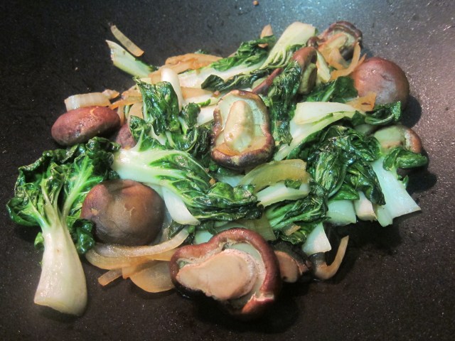 bok choy and mushrooms