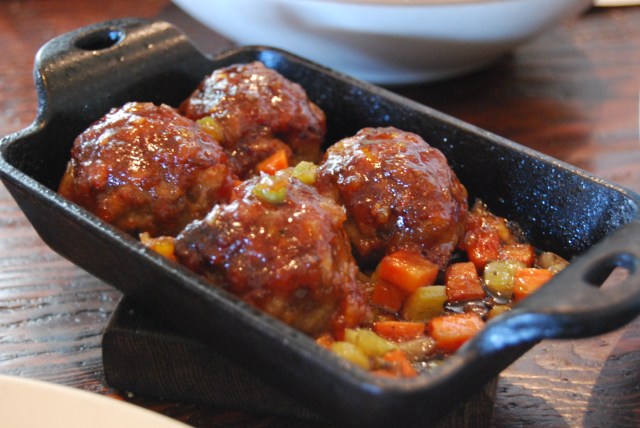 meatballs of caramelized root veggies & tomato marmalade