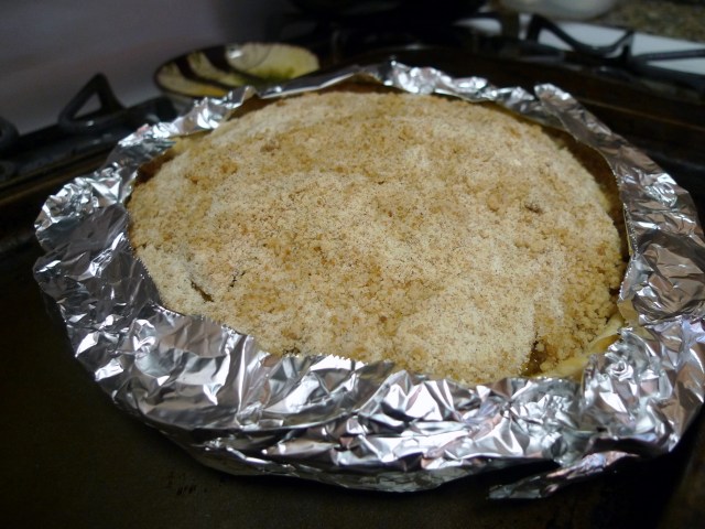 cover crust edges with foil tp prevent excessive burning