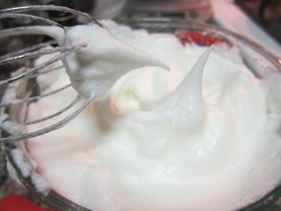 egg whites brought to stiff peaks