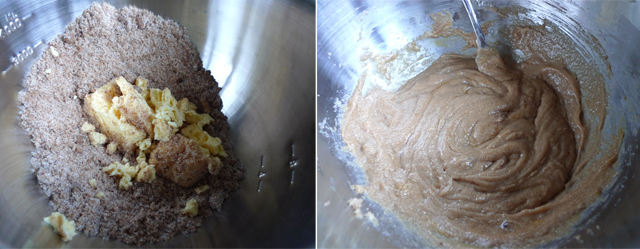 mix butter, sugar, egg, vanilla