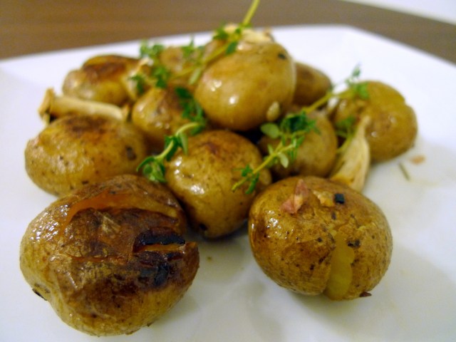Smashed Roasted Mini Potatoes