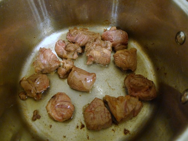 brown the lamb meat on all sides