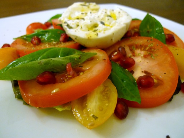 layer the tomatoes and basil