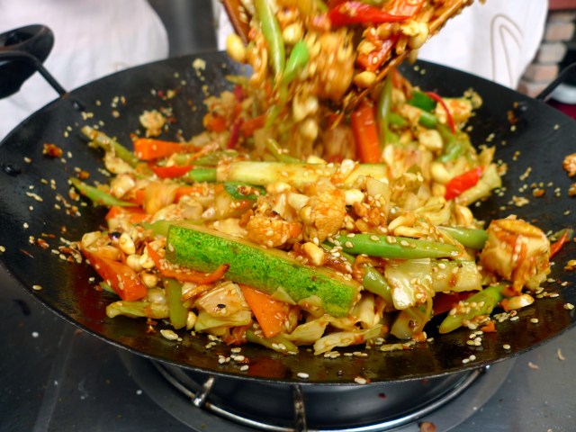 pickled veggies + toasted sesame + peanuts