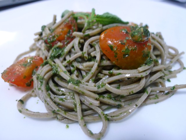 Soba with Thai Basil Pesto