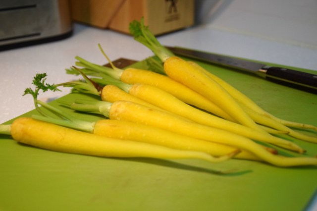yellow baby carrots