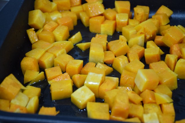 roast the butternut squash with olive oil