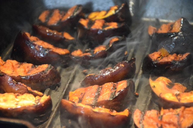 grill the marinated aubergines