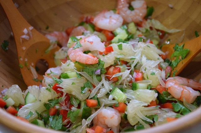Thai Spicy Sprimp and Pomelo Salad